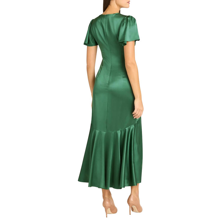 Kordyn Short Sleeve Silk Midi Dress image number null