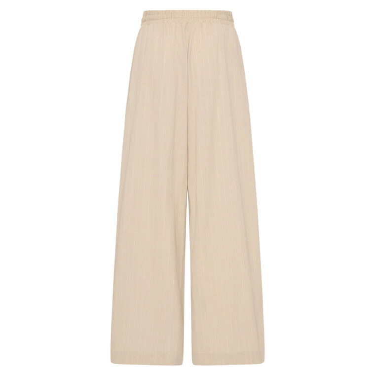 Pinstripe Wool Wide-Leg Drawstring Pant image number null
