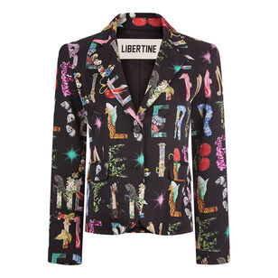 Deco Letters Long Sleeve Blazer