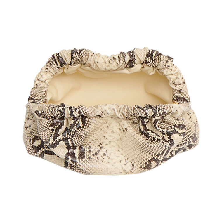 Mini Cloud Snake-Embossed Leather Clutch image number null