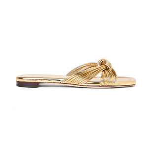 Flossie Metallic Leather Flat Sandal