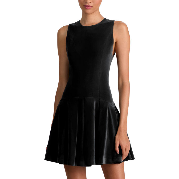 Adley Sleeveless Drop Waist Velvet Mini Dress image number null