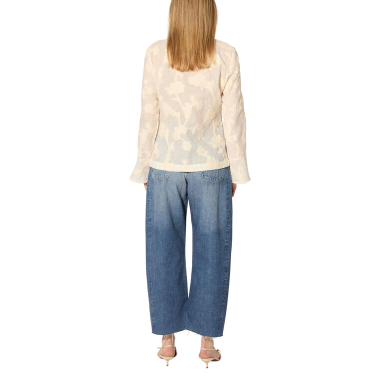 Floral Cotton Gazar Long Sleeve Blouse image number null