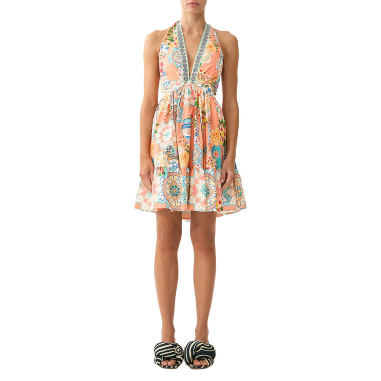 Ruffle Hem Halterneck Mini Dress image number null