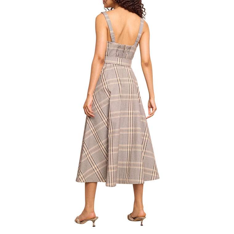 Calypso Sleeveless Bustier Belted Midi Dress image number null