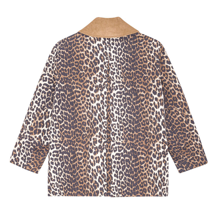 Leopard Print Canvas Midi Jacket image number null