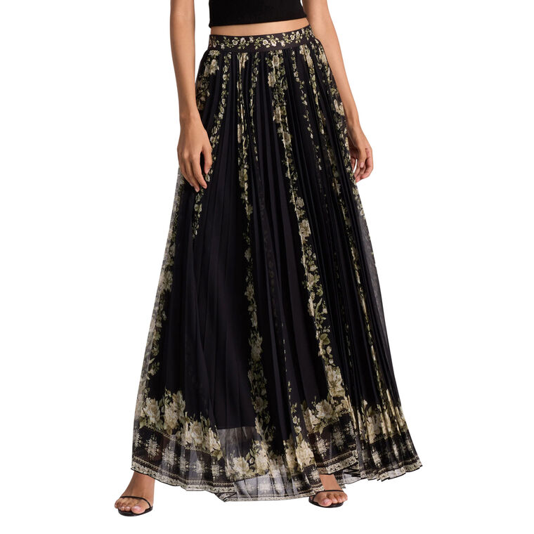 Katz Sunburst Pleated Maxi Skirt image number null