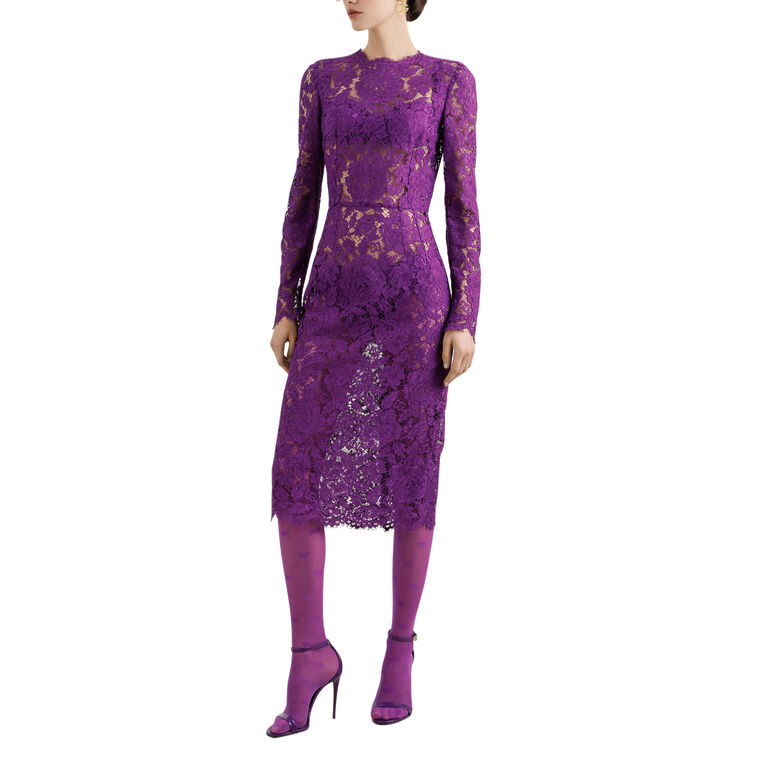 Long Sleeve Lace Midi Sheath Dress image number null