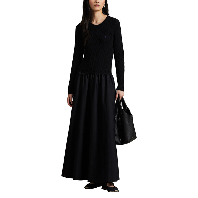 Long Sleeve Fit And Flare A-Line Maxi Dress image number null