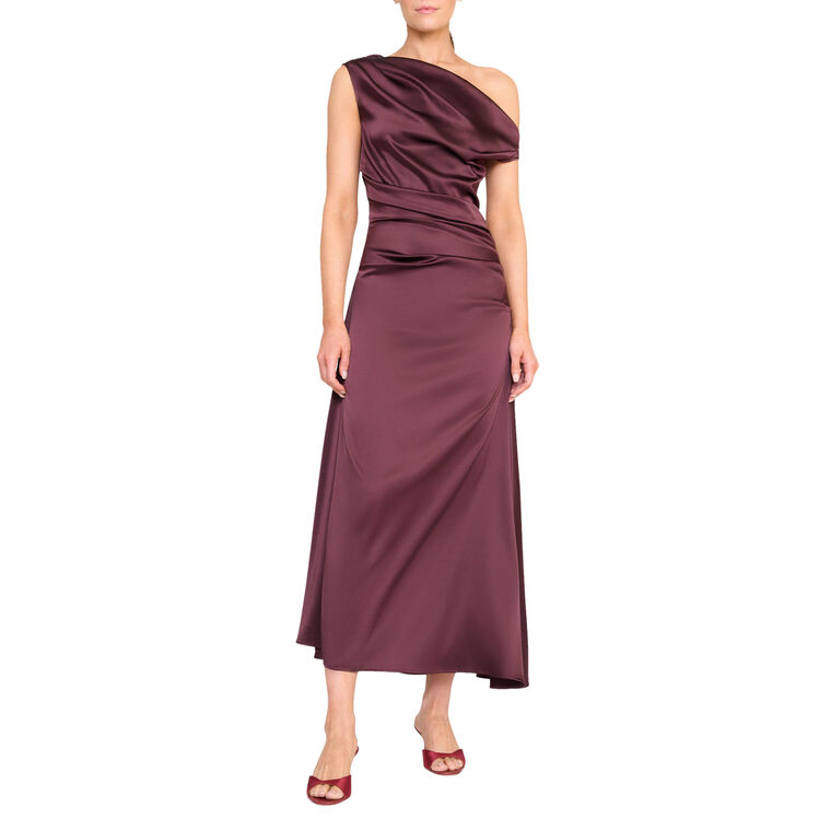 Phare One-Shoulder Silk Midi Dress image number null