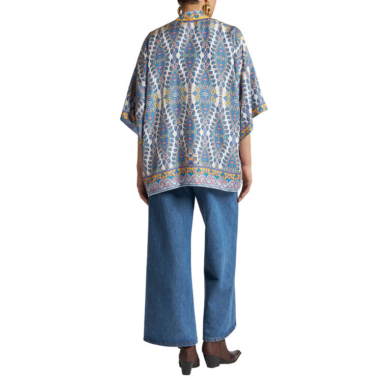 Open Front Silk Robe-Style Jacket image number null