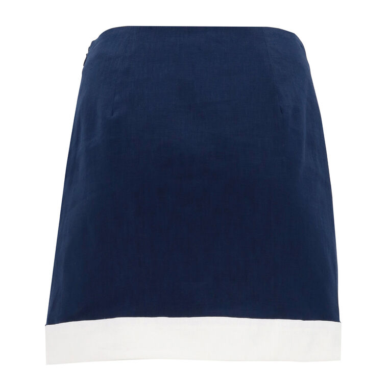 Leandro Wave Linen Skirt image number null