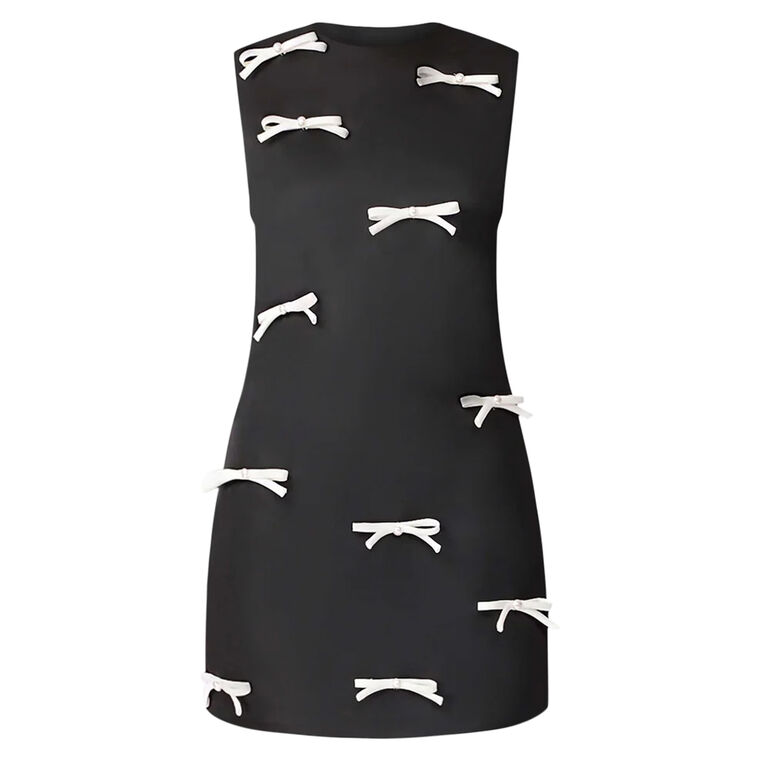 Ursula Sleeveless Bow Detail Mini Shift Dress image number null