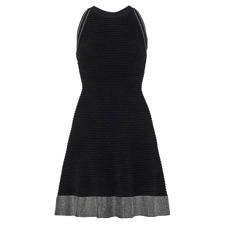 Crystal Trim Knit Mini Dress image number null