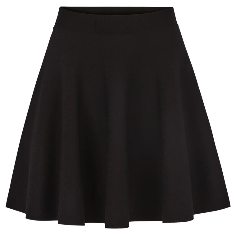 Contrasted Knit Mini Skater Skirt image number null