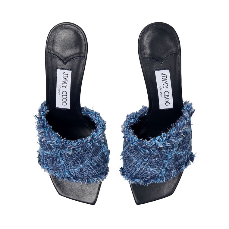 Alexia 70mm Flecked Denim Crossshatch Sandals image number null