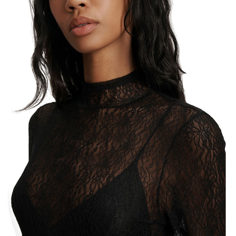 Nate Lace Long Sleeve Mock-Neck Top image number null