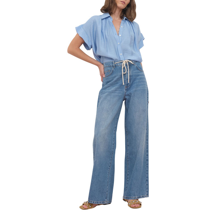 Trinity Short Sleeve Button-Up Top image number null