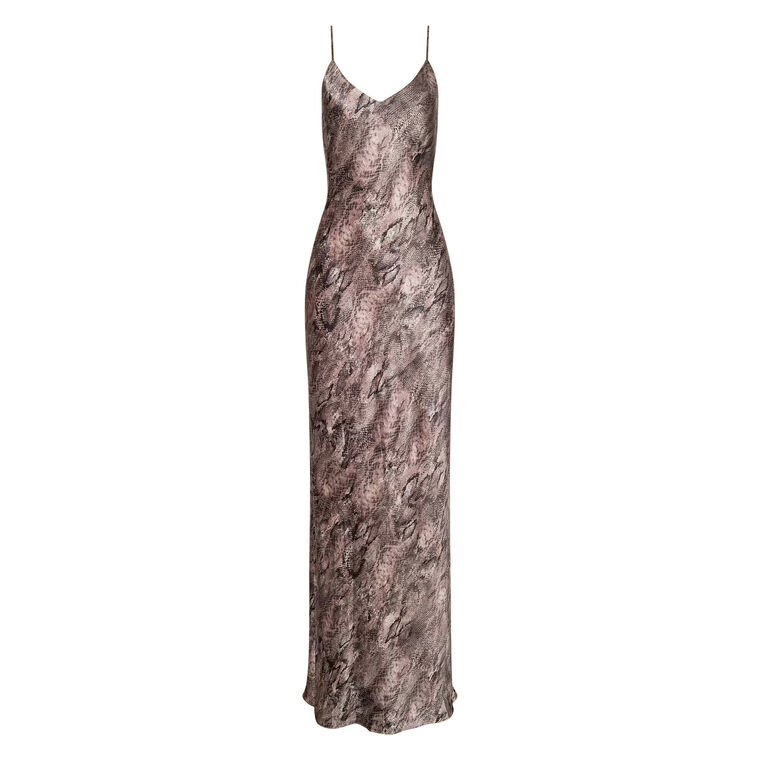 Serita Sleeveless V-Neck Bias-Cut Silk Maxi Dress image number null