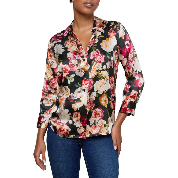 Dani 3/4 Sleeve Silk Blouse image number null