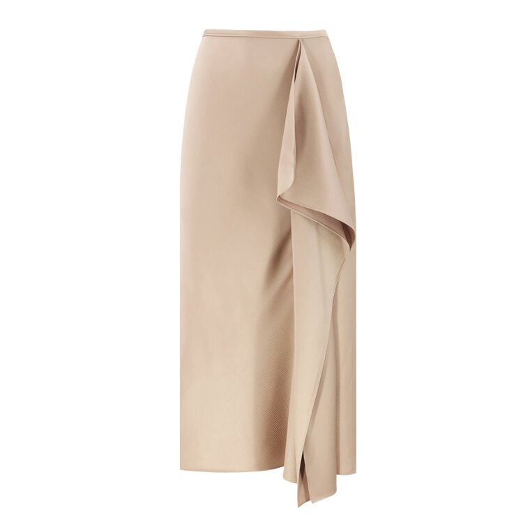 Sahel Draped Straight Midi Skirt image number null