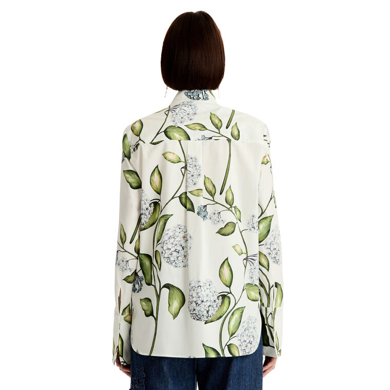 Porcelain Flower Cotton Poplin Blouse image number null