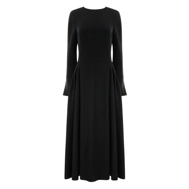Long Sleeve A-Line Midi Dress image number null