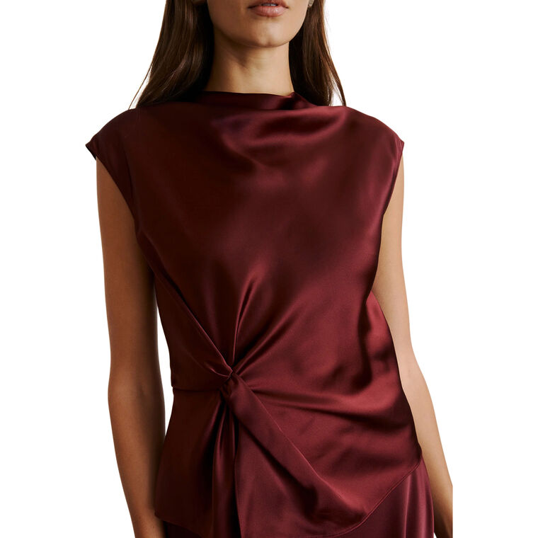 Robin Cap Sleeve Satin Top image number null