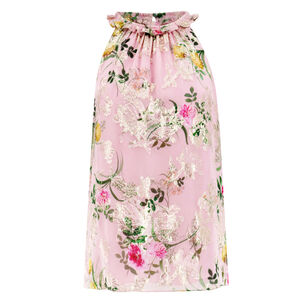 Charles Floral-Print Fil Coupe Halterneck Blouse