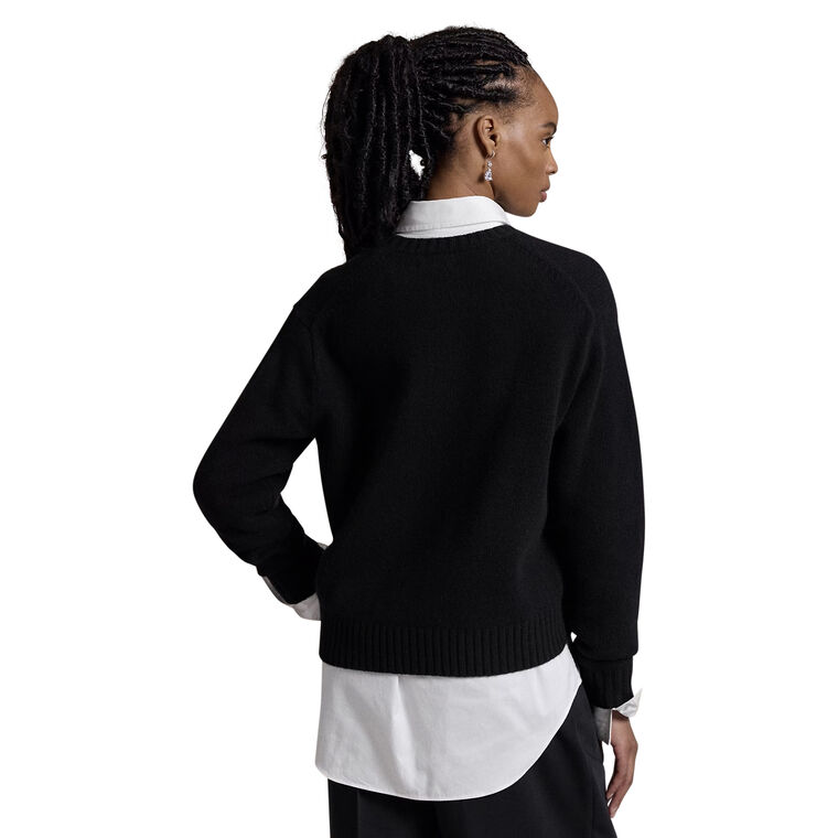 Wool-Cashmere Polo Bear Pullover Sweater image number null