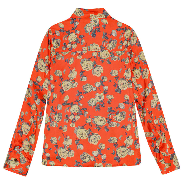 Floral Printed Satin Shirt image number null