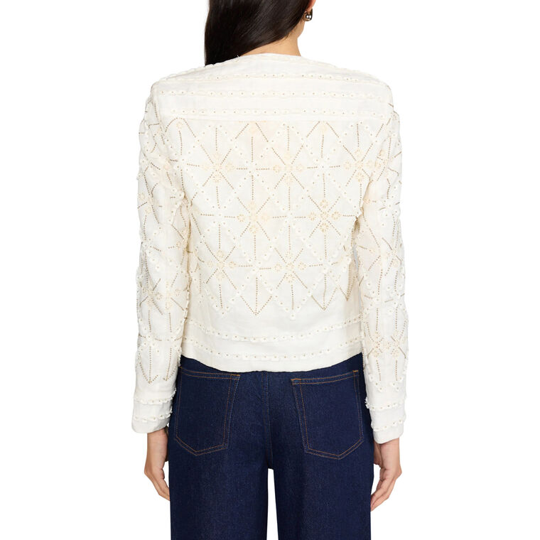 Jessie Beaded Linen Jacket image number null