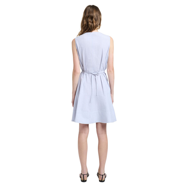 Kenzie Sleeveless Mini Dress In Linen Shirting image number null