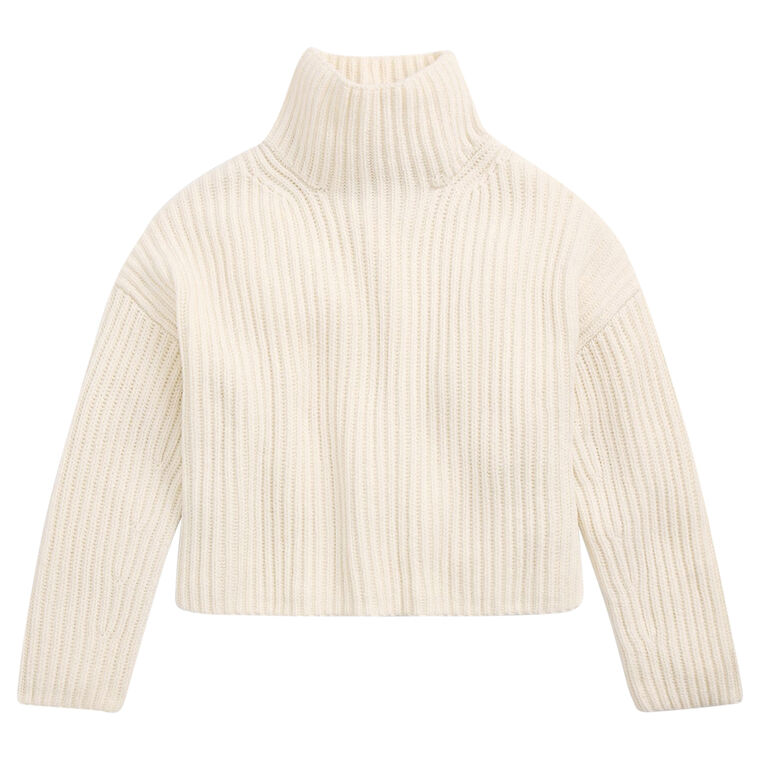 Ribbed Wool Cashmere Long Sleeve Pullover Sweater image number null