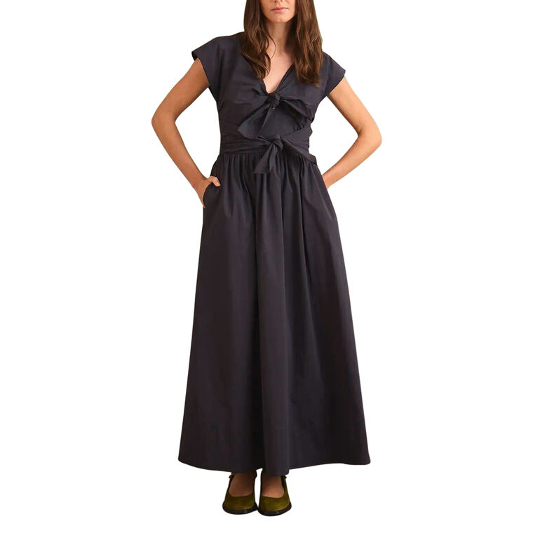 Calista Tie Front Short Sleeve Maxi Dress image number null