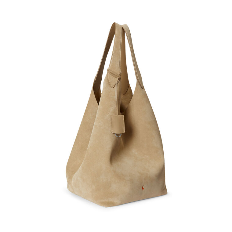 Polo Play Large Suede Tote Bag image number null