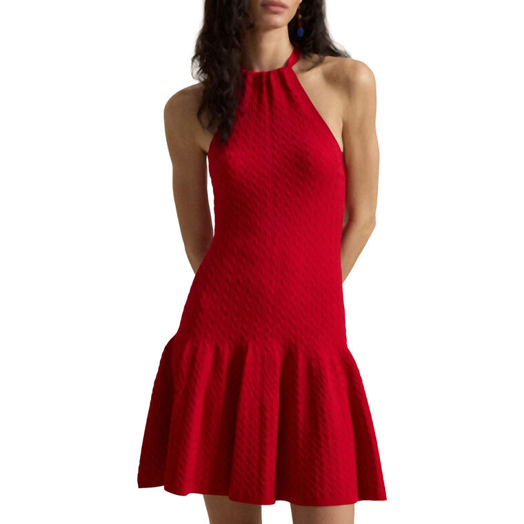 Cable-Knit Halter Dress image number null