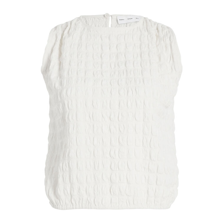 Bradley Sleeveless Crewneck In Textured Cotton image number null