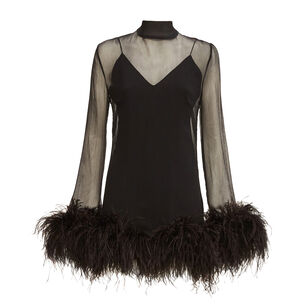 Gina Spirito Feather-Trim Dress