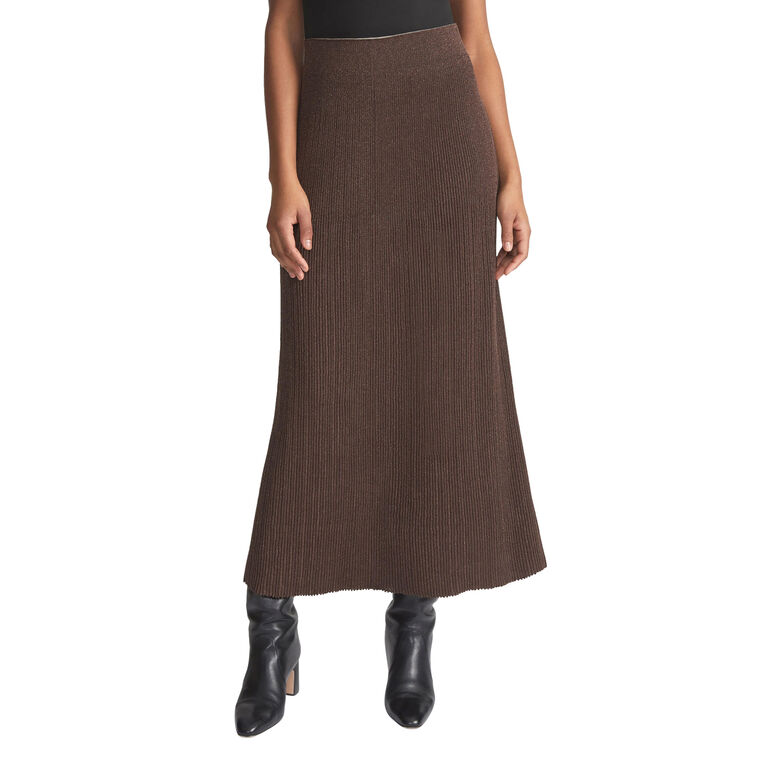 Finespun Voile Sunburst Ribbed Pull On Skirt image number null