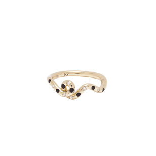 Gold Wave Ring with Dots