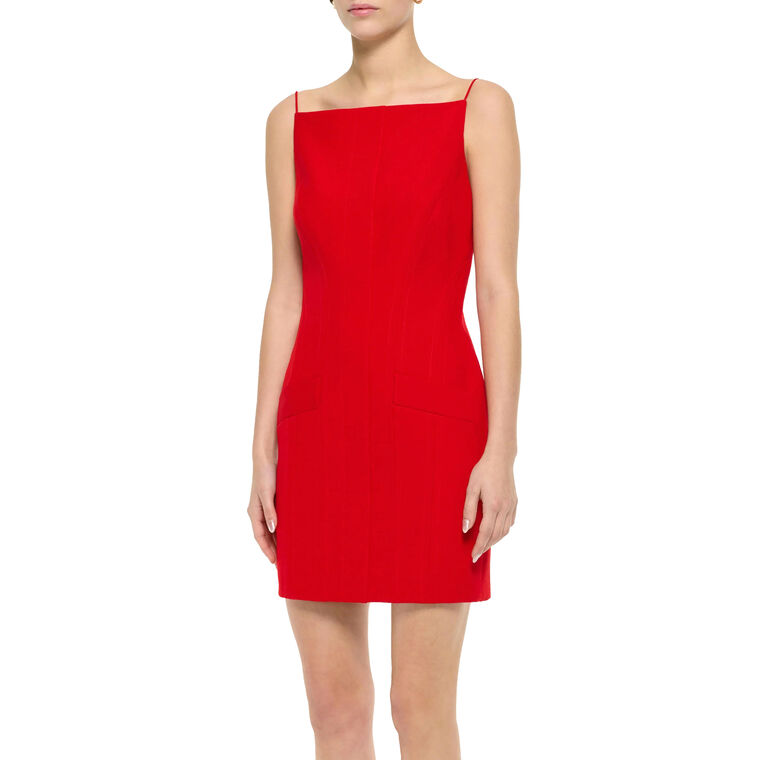 Crepe Tailored Sleeveless Mini Dress image number null