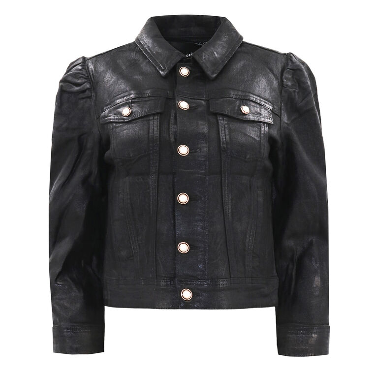 Ada Puff Sleeve Coated Denim Jacket image number null