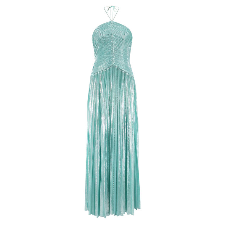 Ivee Halterneck Pleated Midi Dress image number null