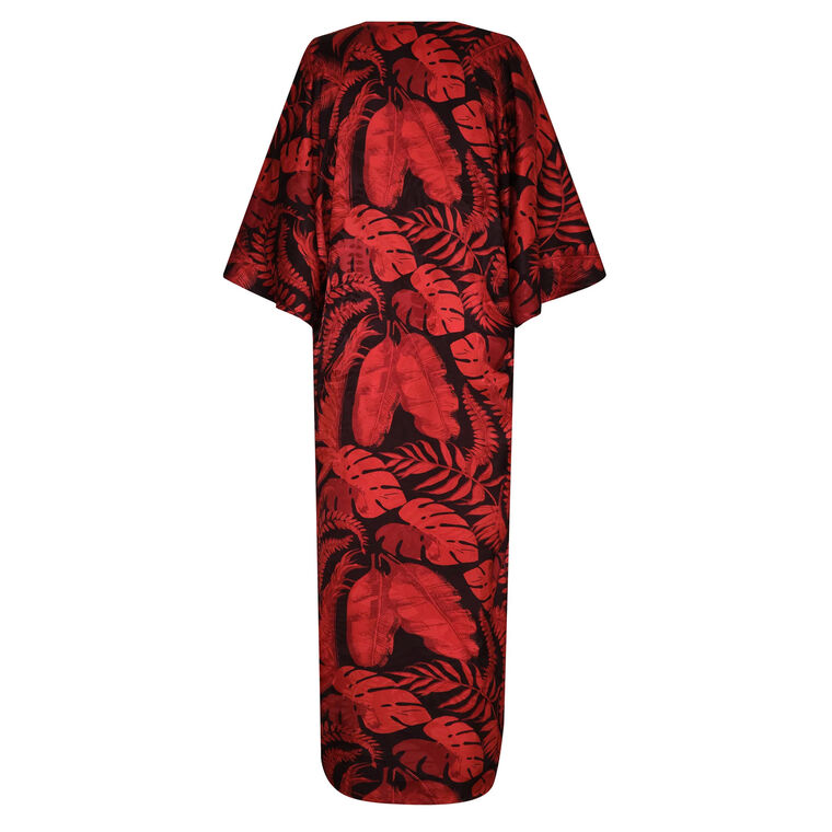 Mercedes Silk Jacquard V-Neck Maxi Tunic image number null