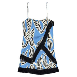 Cori Sleeveless Fringe-Trim Mini Dress