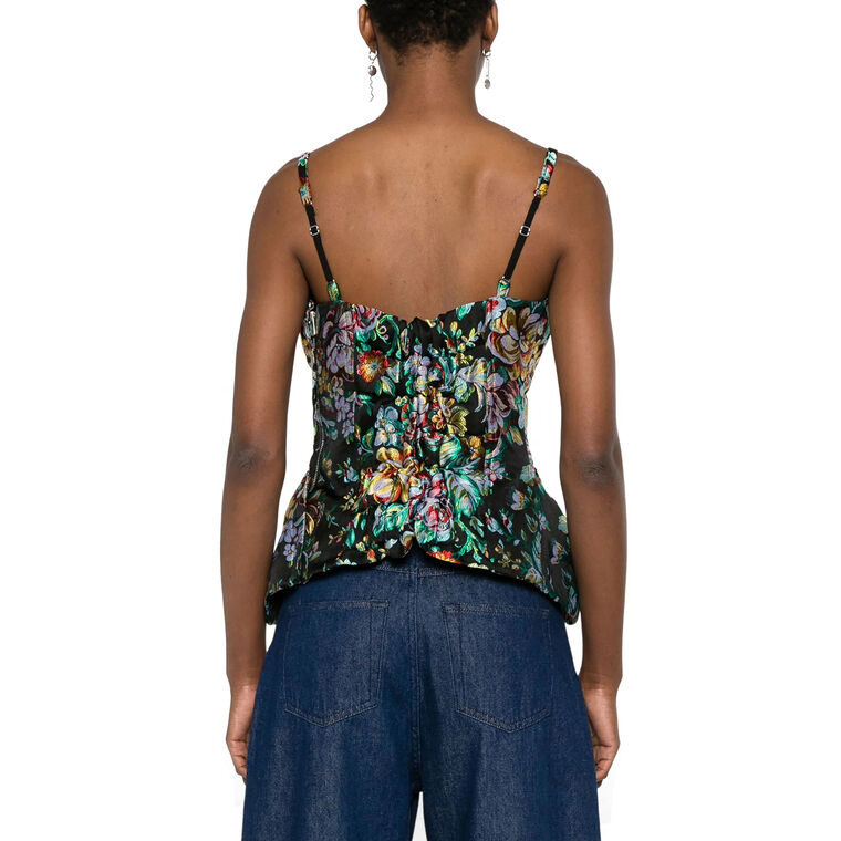 Brocade Corset-Style Top image number null