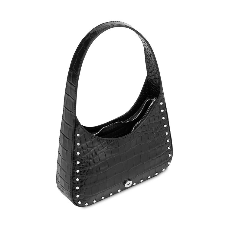 Maxi Buckle Crocodile-Print Handbag image number null
