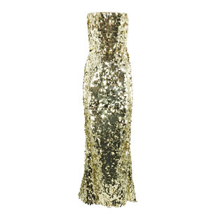 Farah Sequin Strapless Gown