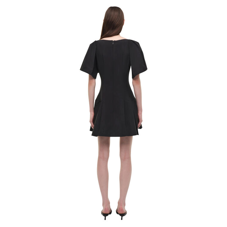 Hattie Short Sleeve Cotton Faille Mini Dress image number null